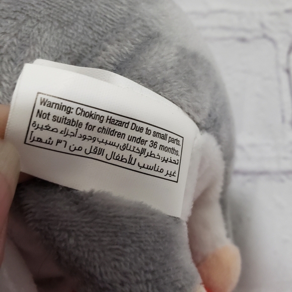 Nanco Hamster With Christmas Stocking 6" Plush Ornament Gray White Stuffed Toy - Picture 8 of 9